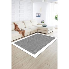 Napoli Home Dijital Baskılı Kaymaz Yıkanabilir Jüt-Hasır Desen Yolluk Mutfak Salon Halısı, N-Jüt-06-Gri,