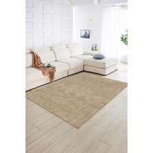 Napoli Home Dijital Baskılı Kaymaz Yıkanabilir Jüt-Hasır Desen Yolluk Mutfak Salon Halısı, N-Jüt-07-Kahve,