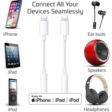 iPhone 7 8 x 11 12 13 14 Uyumlu Lightning To 3.5mm Aux Jack Kulaklık Çevirici Bluetooth Gerektirmez