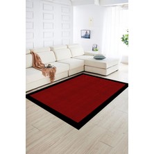 Napoli Home Dijital Baskılı Kaymaz Yıkanabilir Jüt-Hasır Desen Yolluk Mutfak Salon Halısı, N-Jüt-06-Kırmızı,