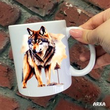 Hediyeci Abla Size Özel Kurt ve Bozkurt Yazısı Seramik Baskılı Kupa Bardaklar