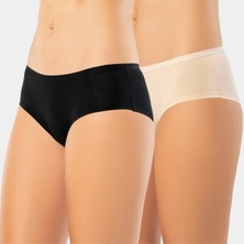 Türen Kadın Likralı 2'li Pamuklu Hipster Külot 918/SIYAH-TEN