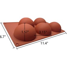 Monody 3 Paket Büyük Yarı Küre Silikon Kalıp, 5 Boşluklu Çikolata Kalıbı, Yapımı Için Yarım Küre Silikon Pişirme (Yurt Dışından)