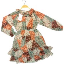 Çikoby Kız Çocuk Çiçekli Tül Elbise