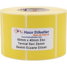 Hazır Etiketler Eczane Ilaç Tarif Etiketi Eko Termal 60MM x 40MM 1000 Adet