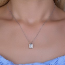 Yantra Silver Baget Taşlı Bayan Gümüş Hayalet Kolye