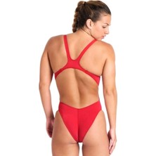 Arena Team Swimsuit Swim Tech Solid Kadın Kırmızı Yüzücü Mayosu 004763450