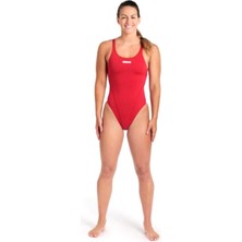 Arena Team Swimsuit Swim Tech Solid Kadın Kırmızı Yüzücü Mayosu 004763450