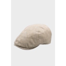 Külah Erkek 6-Panel Şapka Premium Keten Bej Spor Kasket