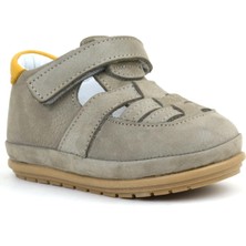 Rakerplus Muppet Hakiki Deri Kum Rengi Cırtlı Anatomik Bebek Sandalet Ayakkabı