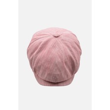 Külah Erkek Ingiliz Groovy Şapka Premium Keten Pembe Kasket