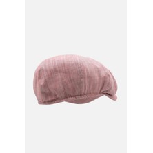 Külah Erkek Ingiliz Groovy Şapka Premium Keten Pembe Kasket