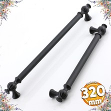 Badem10 Çınar 320 mm Siyah Mobilya Çekmece Dolap Mutfak Metal Dolabı Kulp Kapak Kulpu Kulpları Kulbu 320 mm