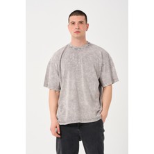 Owut Collection Erkek Bisiklet Yaka Oversize Yıkamalı T-Shirt