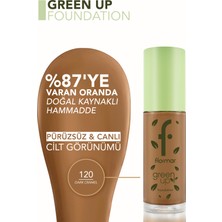 Flormar Green Up Kremsi Dokulu & Mat Bitişli Vegan Fondöten