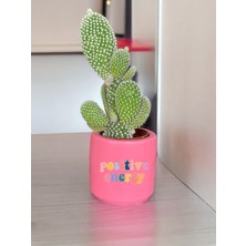 Dekozayn Home Pozitif Enerji Positive Energy Temalı Özel El Yapımı Hediye Saksı Model 107