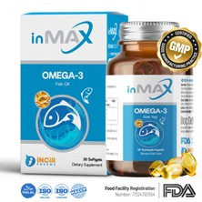 inMAX Omega-3 Dha - Epa 1000 Mg (İZLANDA) Soğuk Su Balık Yağı Içeren 30 Softgel Kapsül