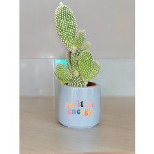 Dekozayn Home Pozitif Enerji Positive Energy Temalı Özel El Yapımı Hediye Saksı Model 106