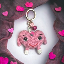 Paris Organik Kalp Amigurumi Anahtarlık (Şeker Pembe)