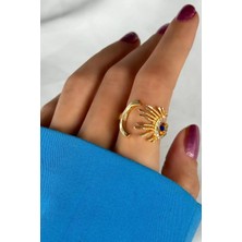 Efna Store Altın Renk Taş Detaylı Ayarlanabilir Yüzük,hediyelik Yüzük