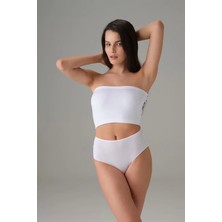Miraxx Kadın Pamuk Straplez Beyaz 9133