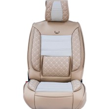 Startcar Seat Ateca Uyumlu Deri Oto Koltuk Kılıfı Ön Arka Set Bej Sc