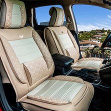Startcar Kia Sportage Uyumlu Deri Oto Koltuk Kılıfı Ön Arka Set Bej Sc