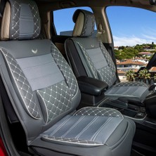 Startcar Nissan Navara Yeni Uyumlu Deri Oto Koltuk Kılıfı Ön Arka Set Füme Sc