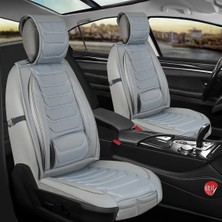 Startcar Nissan Navara Yeni Uyumlu Lüx Deri Oto Koltuk Kılıfı Ön Arka Takım Açık Gri Sc