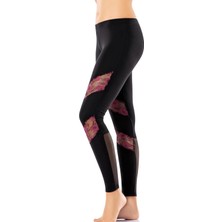 Miraxx Derya Kurşun Tül Dantel Detaylı Kadın Tayt 0580