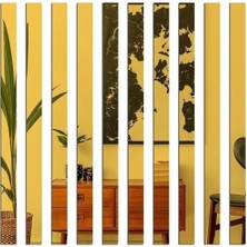 Ata Pleksi Aynalı Pleksi Şerit Çıta (5X244CM) 10'lu Paket Altın Aynalı Pleksi Dekorasyon Ürünü