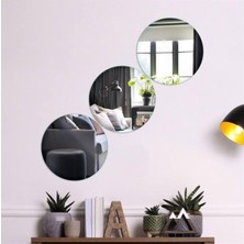 Ata Pleksi Dekoratif Daire Gümüş Renk (20X20CM) 20'li Paket Dekorasyon Duvar Süsü Pleksi Ayna