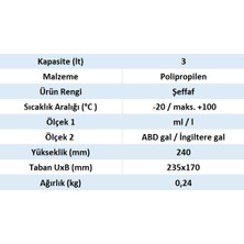 Pressol Plastik Ölçü Kabı - 3 Litre - Made In Germany