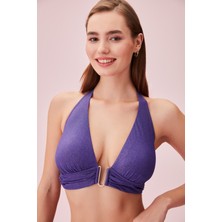 Suwen Detaylı Parlak Bikini Üst