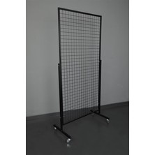 Rafburada Rafburada®Tekerlekli Sık Telli Tel Raf. Tel Pano Stand, Duvar Askılığı 60x150cm