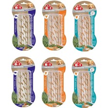 8in1 Delights 3 Çeşit Karma Twisted Sticks Burgu Köpek Ödülü 55 gr. x 6 Paket