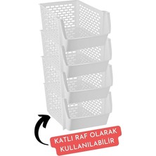 Mila Home Life 4 Adet Çok Amaçlı Katlı Düzenleyici Beyaz