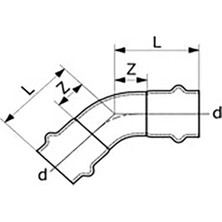 Viva Paslanmaz Dirsek 45° (15X15X1,5 Mm) Defender