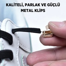 palwin Süper Pratik Elastik Bağcık, Metal Tokalı Lastikli Ayakkabı Bağcığı, Akıllı Bağcık, 1 Çift