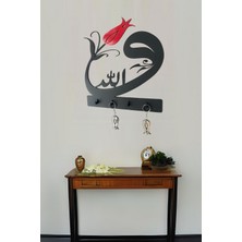 Ay Dizayn Vav Anahtar Askısı ve 2 Lale Anahtarlık