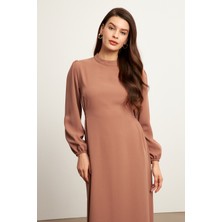 Vavinor Nevra Kuşaklı Elbise - Camel