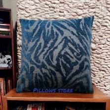 Pillows Store Zebra Desenli Lacivert Kırlent Kılıfı 45 Cm*45 cm