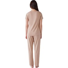 Nautica Kadın Yumuşak Dokulu Vizon Pijama Takımı