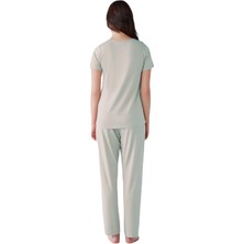 Nautica Kadın Yumuşak Dokulu Mint Pijama Takımı
