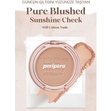 Peripera Pastel Tonlarda Sebum Dengeleyici Toz Allık Peripera Pure Blushed Sunshine Cheek (08 Cotton Nude)