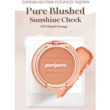 Peripera Pastel Tonlarda Sebum Dengeleyici Toz Allık Peripera Pure Blushed Sunshine Cheek (04 Hazel Orange)