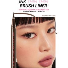 Hassas ve İnce Fırça Uçlu Kalem Eyeliner PERIPERA Ink Thin Thin Brush Liner (02 Brown Film)