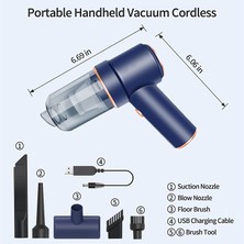 Sunflowerr El Akülü Elektrikli Süpürge, USB 42000 Rpm Taşınabilir Basınçlı Hava Toz Üfleyici, Şarj Edilebilir Mini Araba Elektrikli Süpürge (Yurt Dışından)
