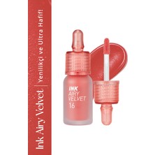 Peripera Uzun Süre Kalıcı Hafif Formüllü Kadife Bitişli Tint Peripera Ink Airy VELVET(16FAVORITE Orange Pink)