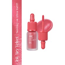 Peripera Uzun Süre Kalıcı ve Hafif Formüllü, Kadife Bitişli Tint Peripera Ink Airy Velvet (4 Pretty Pink)